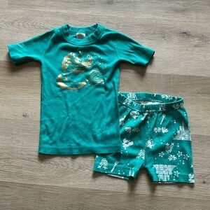 Green Pajama Short Set with Ariel